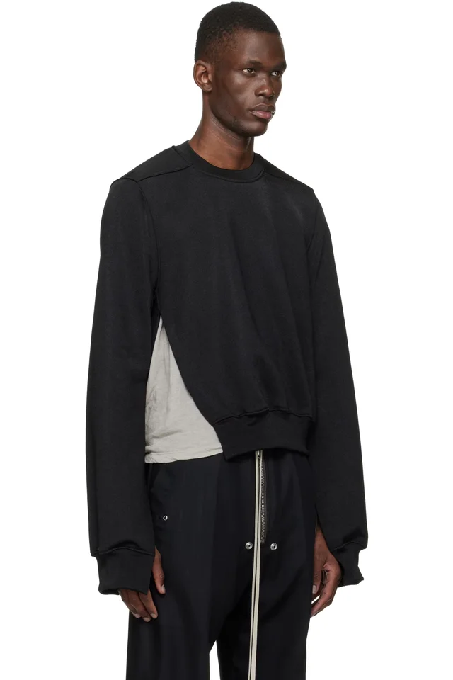 Rick Owens Black Temple Vega Sweatshirt, photo 2 of 3 from SSENSE