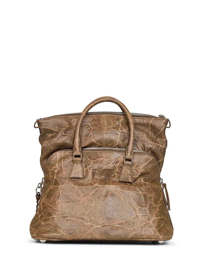 Maison Margiela Craquelé Goatskin Top Handle Bag — Brown in Brown Goatskin from HEWI, photo 2 of 2