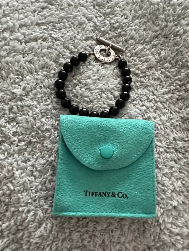 Tiffany & Co. Black Bead Bracelet With Silver Toggle in blue|black from Poshmark