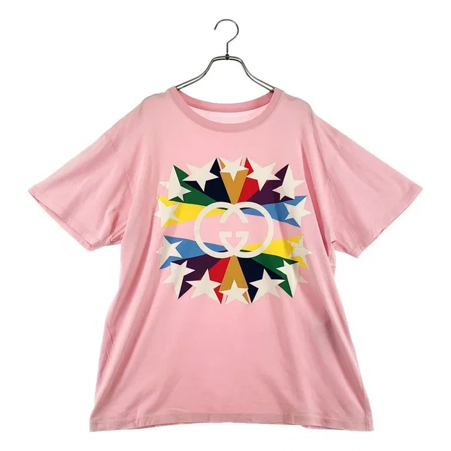 Gucci Inter Locking Star Print T-Shirt L Pink in Pink from The Reluxe