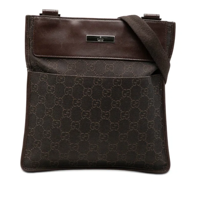 Brown Gucci GG Denim Crossbody in Brown Denim from Designer Revival
