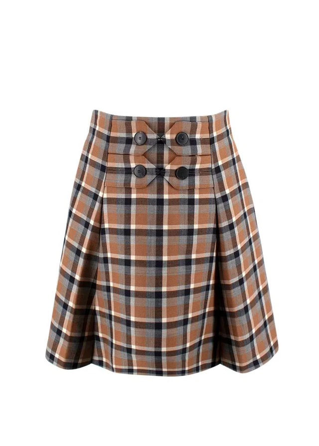 Dior Tartan Wool Mini Skirt in Wool from HEWI