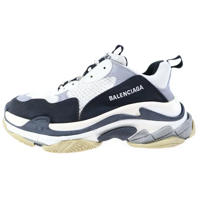 Balenciaga Triple S Low-Top Sneakers White Black in Black from The Reluxe