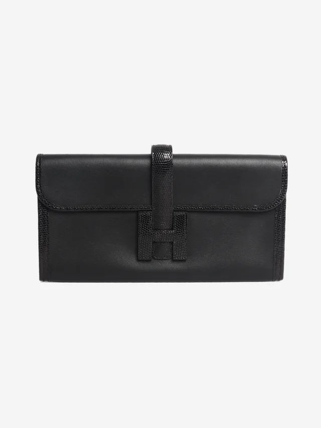 Hermès Black Jige Elan 29 clutch in Black Swift leather from Sign of the Times