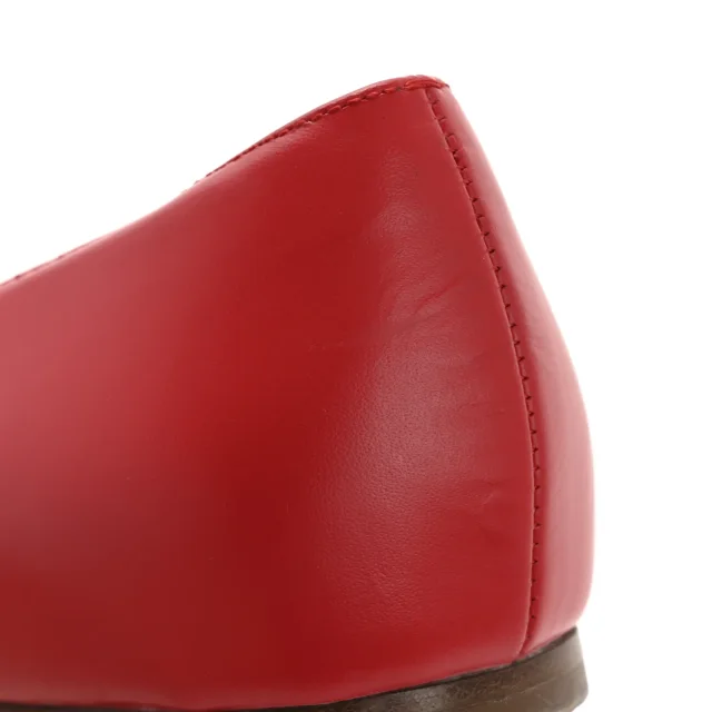 Valentino Garavani Nappa Vlogo Flats 38.5 Rouge Pur in Red Nappa leather from FASHIONPHILE, photo 10 of 11