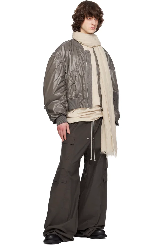 Rick Owens Gray Temple Secchia Flight Bomber Jacket, photo 4 of 4 from SSENSE