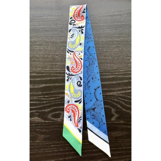 Hermès Women's Scarf - Blue in blue from Depop, photo 1 of 1