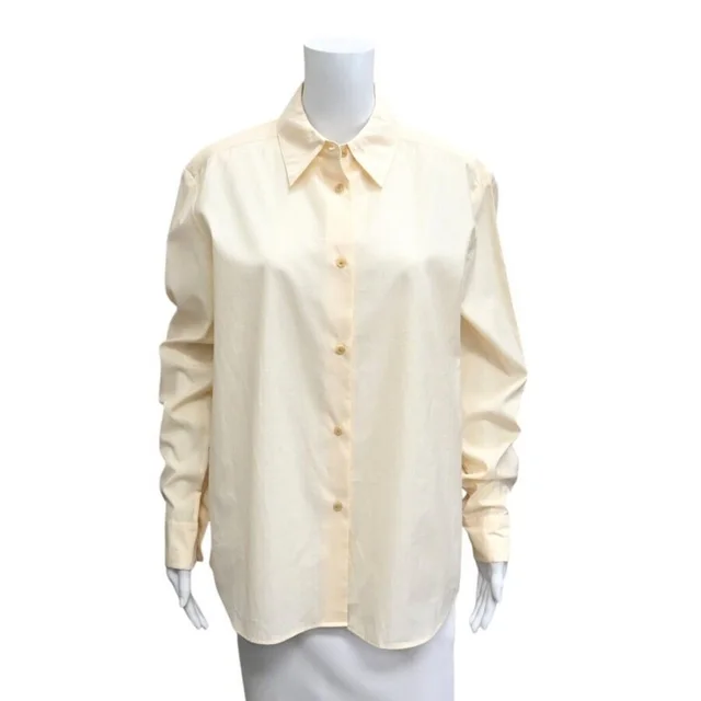 Khaite Argo Bone White Button-Down Shirt in White from Clotheshorse Anonymous