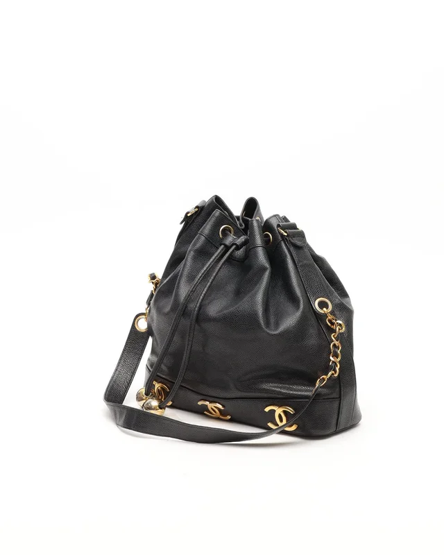 Chanel CC Caviar Bucket Bag in Caviar leather from A Retro Tale, photo 2 of 12
