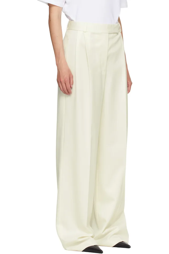 Róhe Off-White Mid-Waist Tailored Trousers, photo 2 of 4 from SSENSE