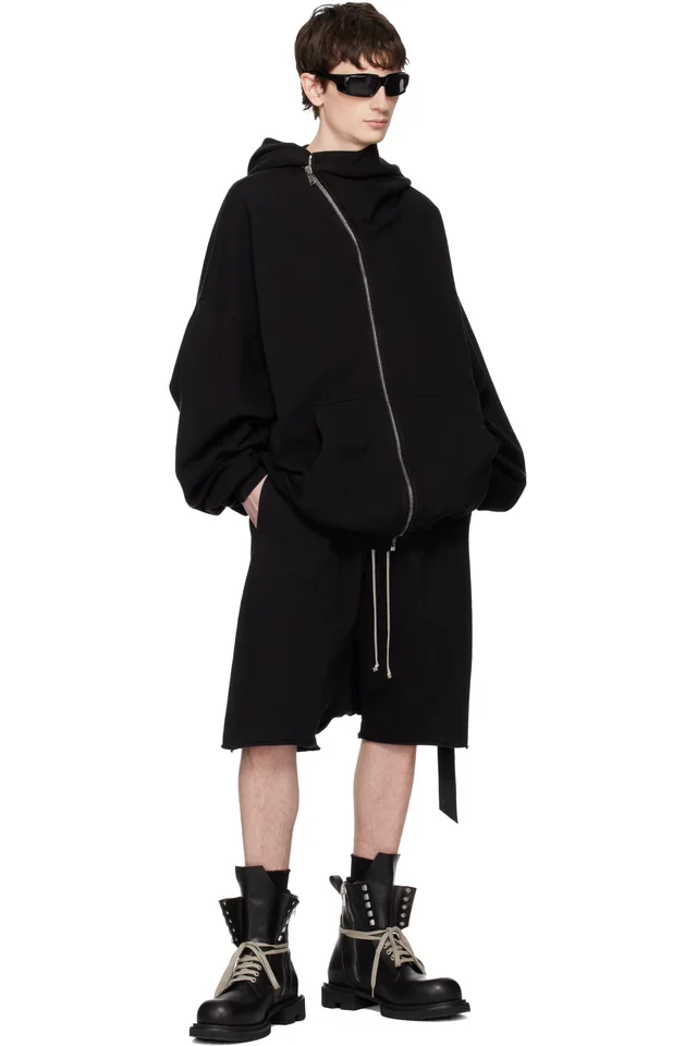 Rick Owens DRKSHDW Black Temple Drawstring Pods Shorts, photo 4 of 4 from SSENSE