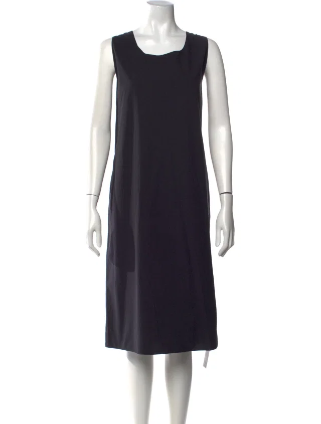 The Row Square Neckline Knee-Length Dress in black from The RealReal