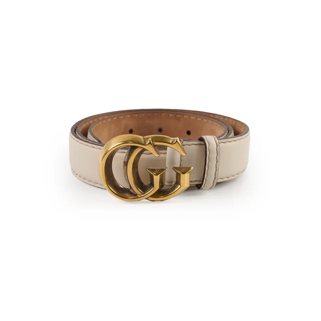Gucci Marmont Belt White Size 90 in White Leather from The Purse Affair