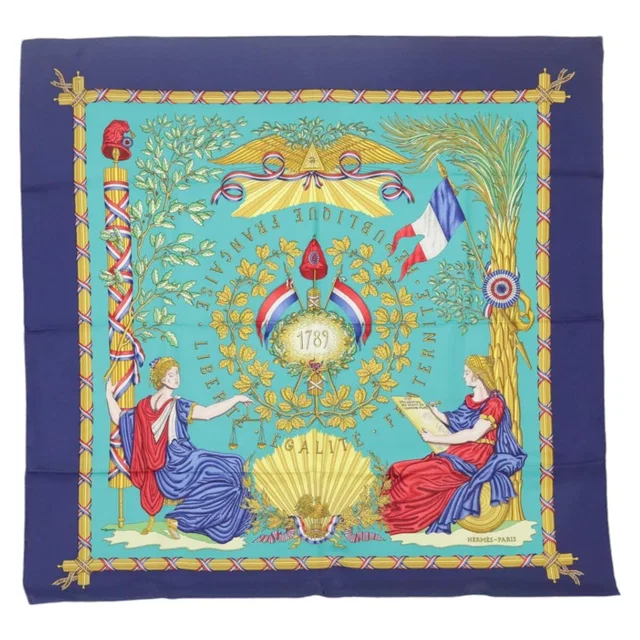 Hermès Carre90 Egalite Fraternite Republique Francaise Liberite Scarf in Silk from Luxury Promise