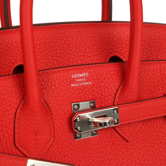 Hermès Birkin 25 Rouge Radieux Togo Palladium Hardware in Red Togo leather from Madison Avenue Couture, photo 7 of 9