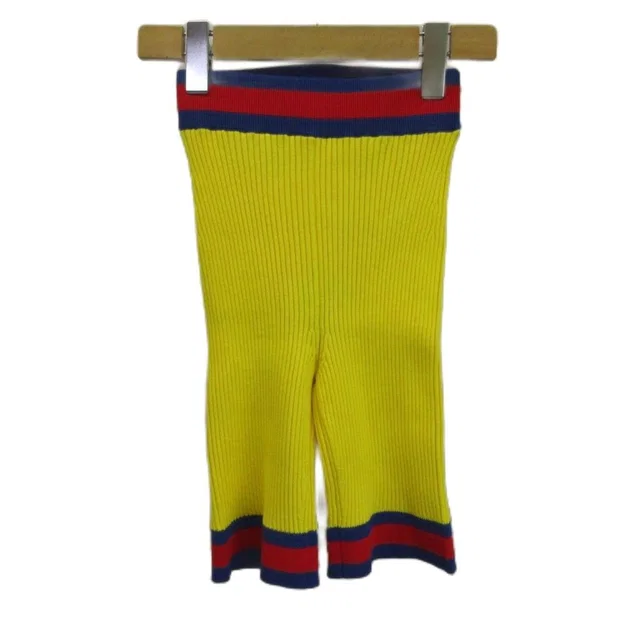 Gucci Web Stripe Short Knit Pants Shorts Rib Stretch Easy XS Yellow in Yellow from The Reluxe