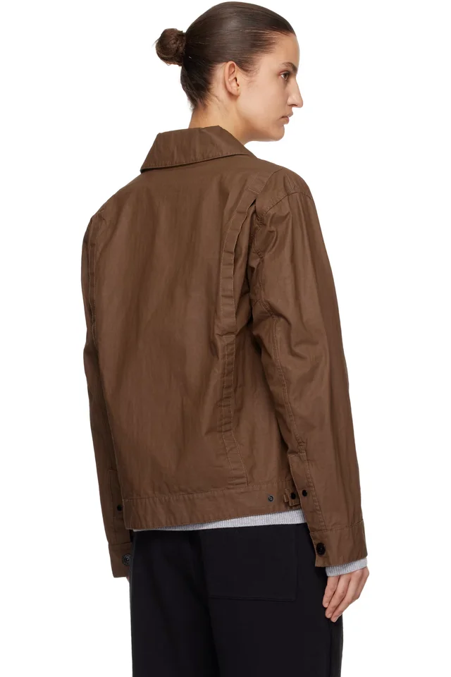 Stone Island Brown 4100010 Double-Coated Cotton Ripstop Jacket, photo 3 of 5 from SSENSE