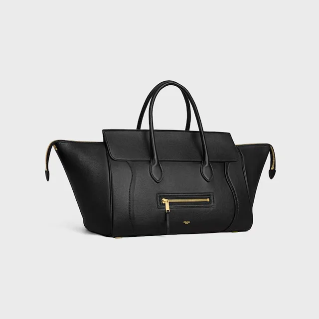 Celine Structured Leather Trapezoid Top Handle Bag — Black in Black Leather from HEWI, photo 2 of 2