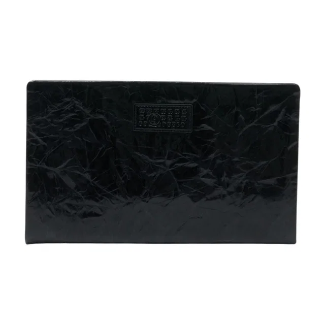 Maison Margiela Crinkled Calfskin Clutch — Black in Black Calfskin from HEWI