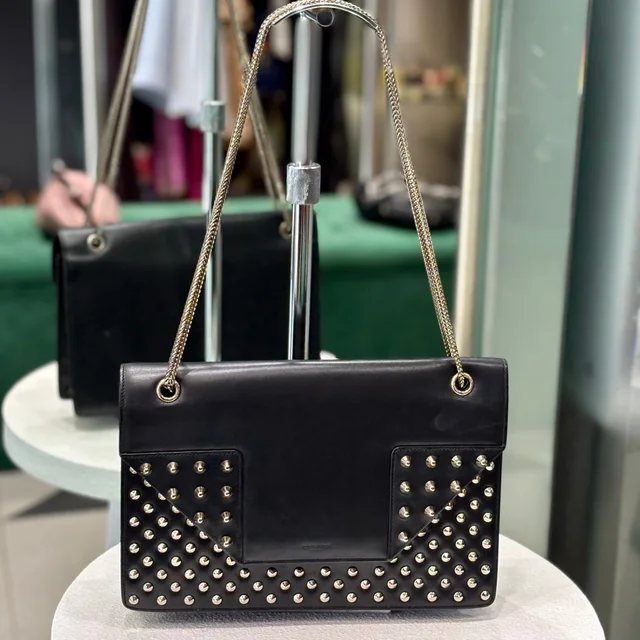Saint Laurent Studded Betty bag in Black Leather from Revivre Luxury Consignment