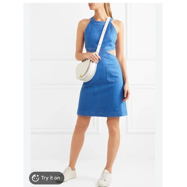 Stella McCartney Denim Cut-Out Halter Mini Dress Made In Italy Sz 36 Aso Tv in blue Denim from Poshmark