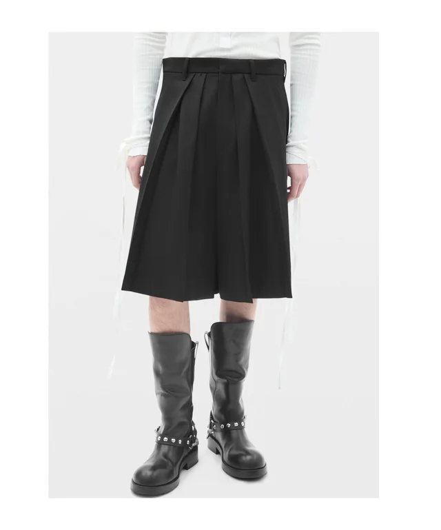 Ann Demeulemeester pleated wide-leg bermuda shorts, photo 2 of 4 from SENSER