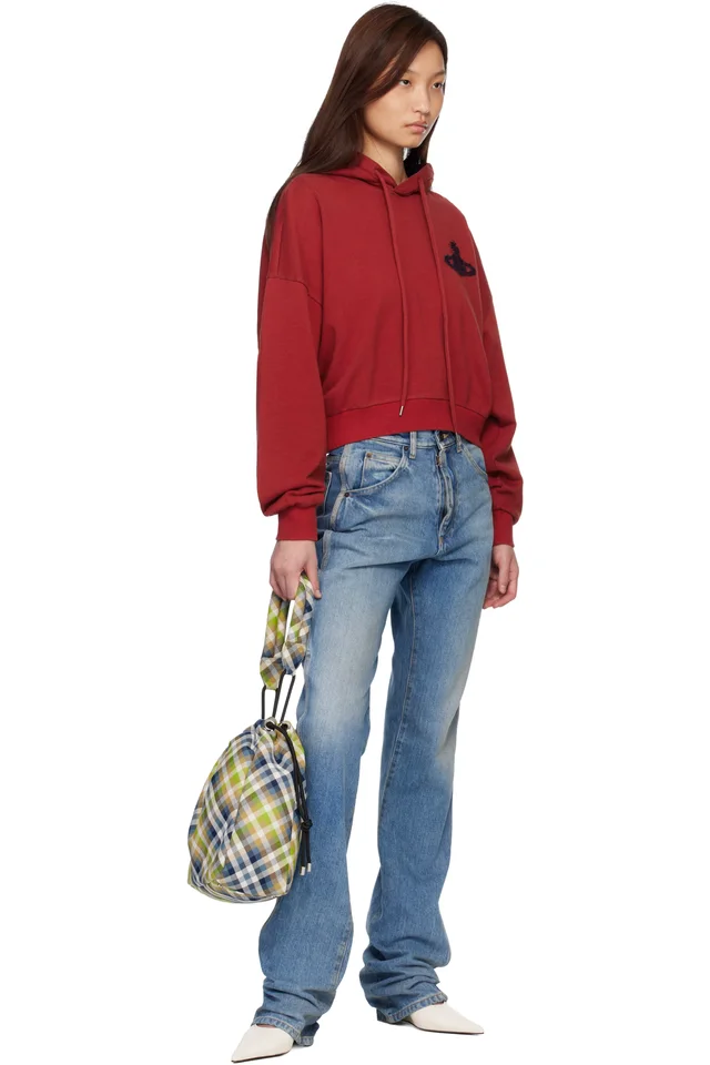 Vivienne Westwood Red Cropped Box Hoodie, photo 4 of 4 from SSENSE