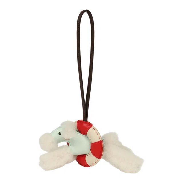 Hermès "A La Mer" Budy Charm Ecru in White Lambskin from Madison Avenue Couture