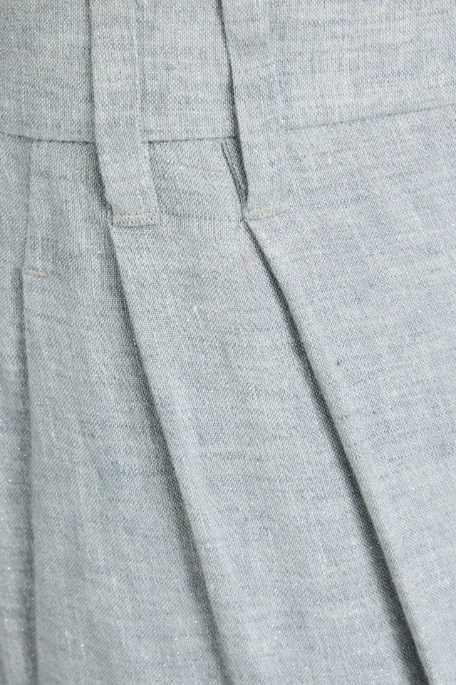 Brunello Cucinelli Metallic Linen-Blend Tapered Pants, photo 4 of 4 from THE OUTNET