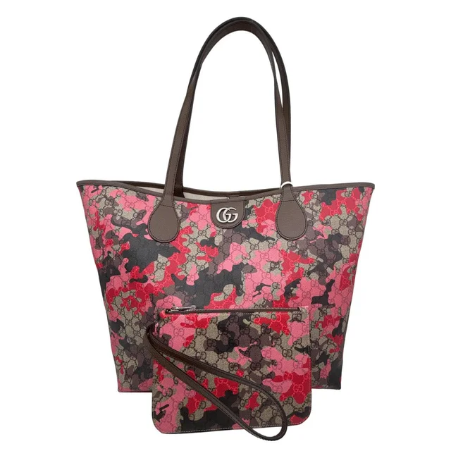 Gucci Camouflage Large GG Supreme Canvas Tote Bag Pink 856877 in Pink Canvas from Dallas Designer Handbags