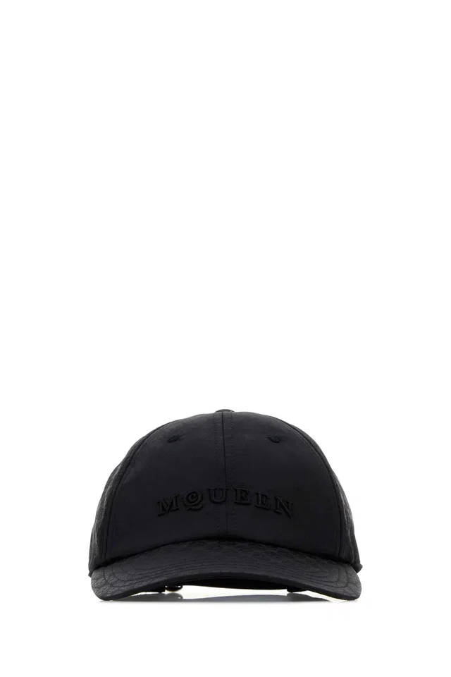 Alexander McQueen Hat Nylon Baseball Cap — Black Tpolyamide Caps in Black Nylon from HEWI