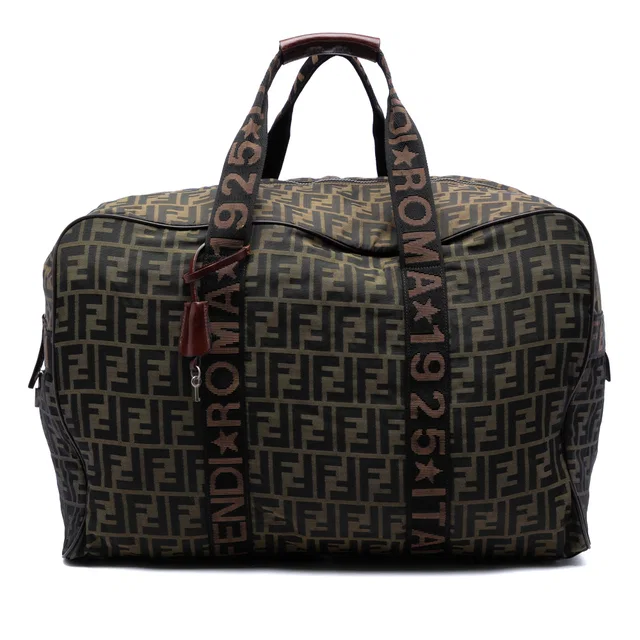 Brown Fendi Zucca Canvas Roma 1925 Travel Bag in Brown Canvas from Designer Revival