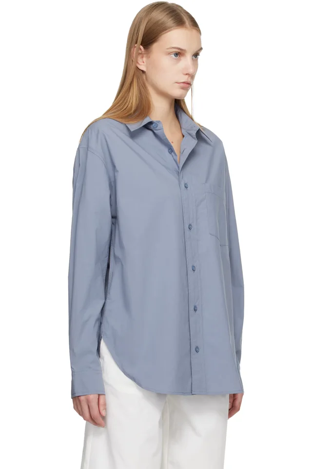 Matteau Blue Relaxed Shirt, photo 2 of 4 from SSENSE