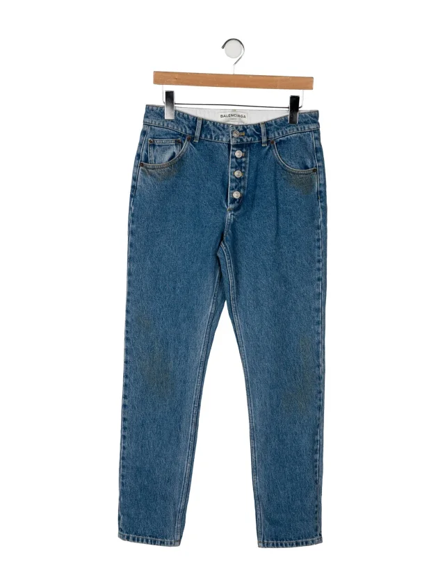 Balenciaga 2016 Straight Leg Jeans w/ Tags in blue from The RealReal