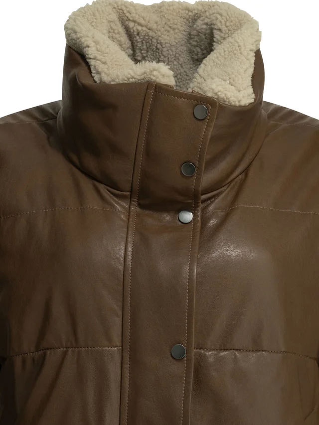 Brunello Cucinelli quilted shearling-trim coat, photo 3 of 4 from SENSER