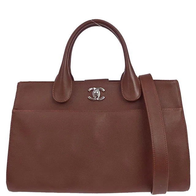 Chanel 2015-2016 Brown Caviar Skin Executive Cerf 2way Shoulder Tote Bag in Brown Caviar leather from AMORE Vintage Tokyo