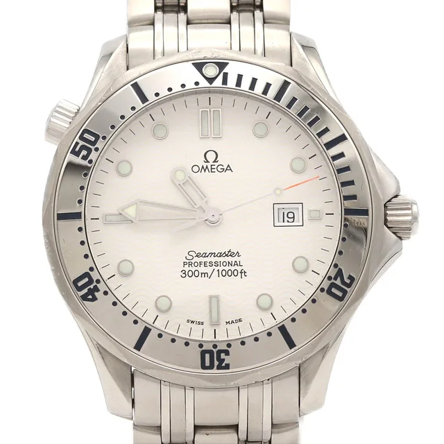 Omega Seamaster Professional 2542.20 Stainless Steel Quartz in Dial color: white Case: stainless steel Bracelet: stainless steel from KOMEHYO