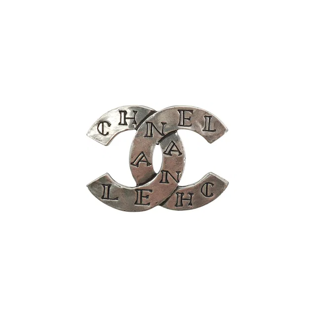 Chanel Vintage Cocomark Silver Brooch Logo Accessory 99A in Silver from Luxury Promise