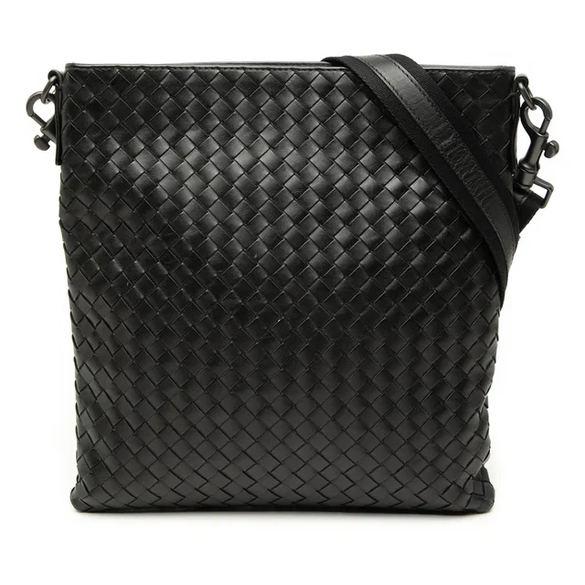 Black Bottega Veneta Nappa Intrecciato VN Crossbody in Black Nappa leather from Designer Revival
