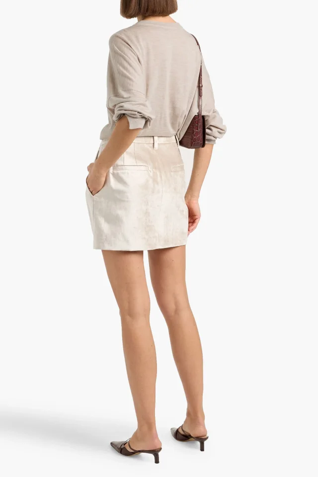 Brunello Cucinelli Cashmere and Silk-Blend Crew-Neck Sweater in Beige, photo 3 of 4 from THE OUTNET