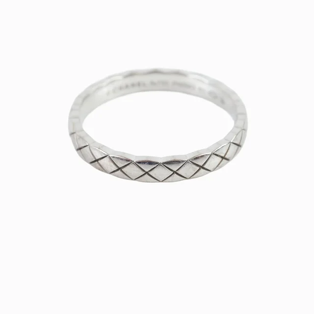 Chanel Coco Crush Mini Ring White Gold Size 61 in White from The Purse Affair