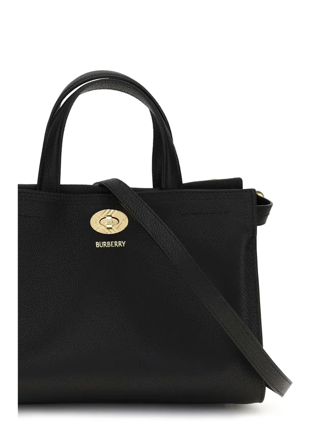 Burberry Top Handle Bag — Black Cotton in Black Calfskin from HEWI, photo 2 of 2