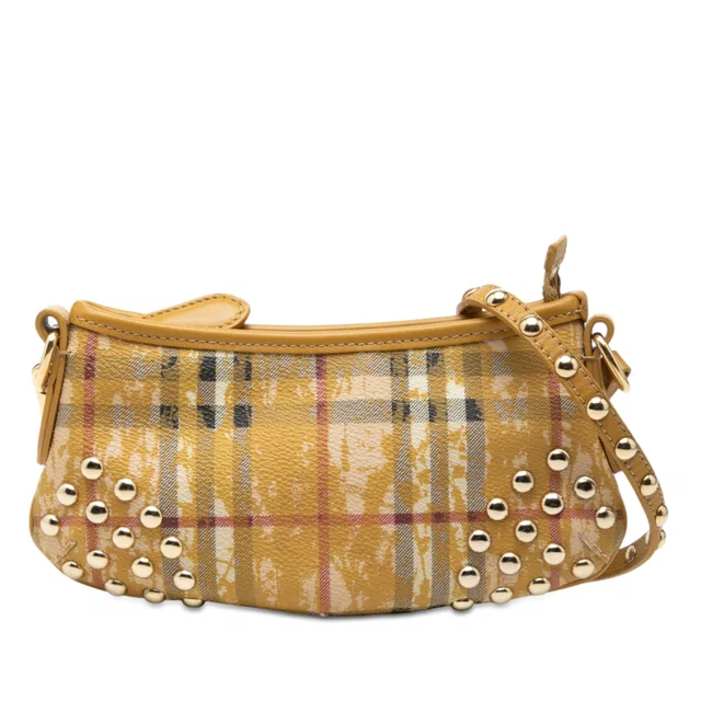 Yellow Burberry Studded Haymarket Check Coated Canvas Canterbury Crossbody in Yellow Coated canvas from Designer Revival, photo 1 of 1