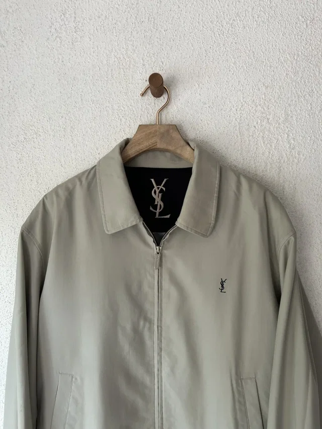 Vintage Jacket YSL Jacket in Beige, Men's (Size XL) in white|neutral from Grailed