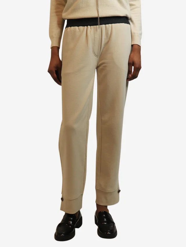 Brunello Cucinelli Neutral cuffed joggers - size S from Sign of the Times