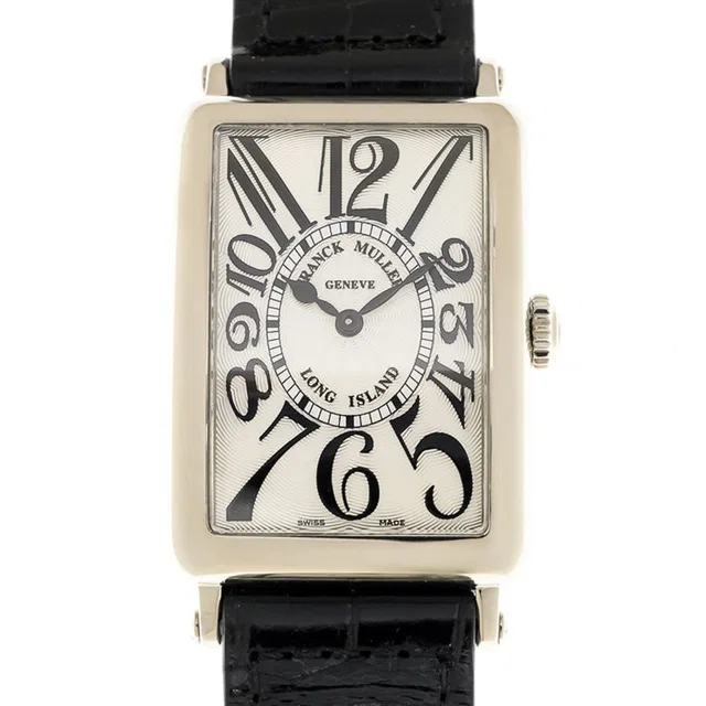 Franck Muller Long Island White Dial Unisex Watch 952QZ(AC)-BKSTRAP in silver|black|gray|white Leather from Jomashop.com