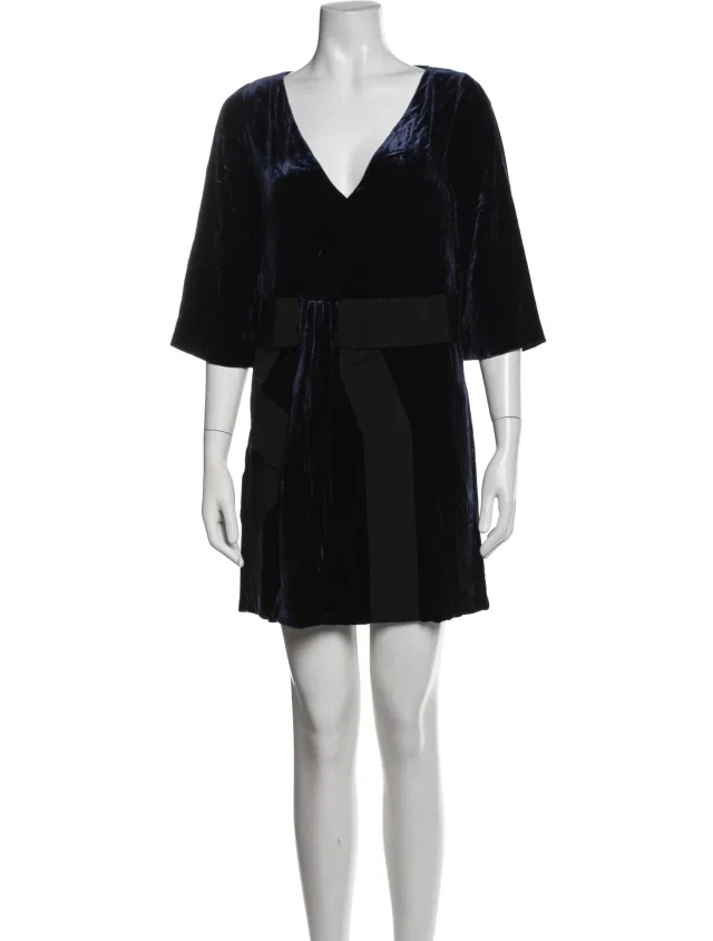 REDValentino V-Neck Mini Dress in blue from The RealReal