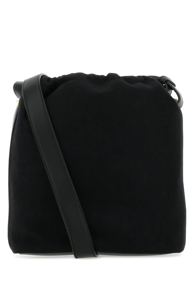 Saint Laurent Logo-Embroidered Tessuto Crossbody Bag — Black in Black Leather from HEWI, photo 2 of 2