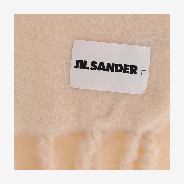 Jil Sander Brushed Mohair Blend Scarf — Rose Pink Scarfs in Pink Wool from HEWI