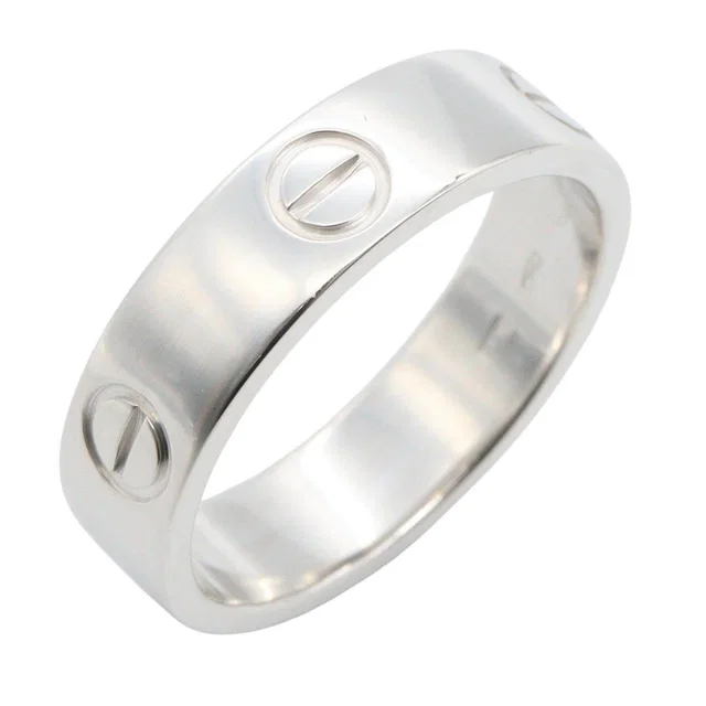 Cartier Love Au750 White Gold Ring Size 18 in White from LuxUness